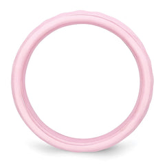 Chisel Ceramic Pink 4mm Faceted Polished Band