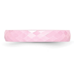 Chisel Ceramic Pink 4mm Faceted Polished Band
