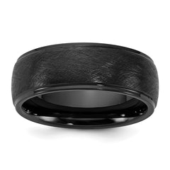 Ceramic Black Polished with Scratch Finished Center 8mm Band