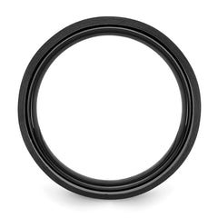 Ceramic Black Scratch Finished with Yellow IP-plated Center 8mm Band