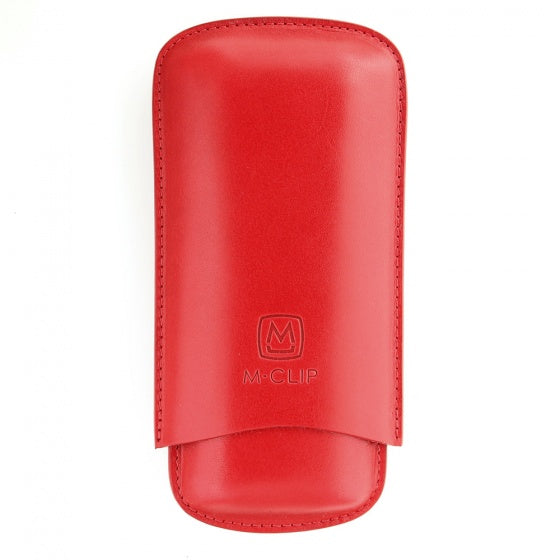 MClip Red Calfskin Cigar Case CG-RED-LTHR