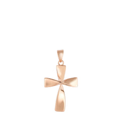 Rose Gold Polished Crosses Charm