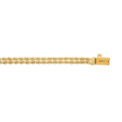 Yellow Gold Diamond Cut/ Textured Multi-row Rope Bracelet