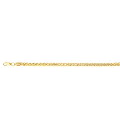 Yellow Gold Diamond Cut/ Textured Diamond Cut Lite Round Wheat Necklace