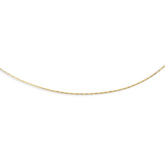Yellow Gold Polished Diamond Cut Round Omega Necklace