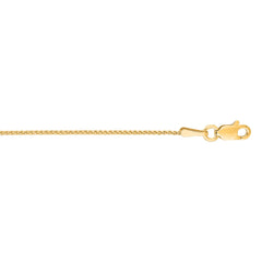 Yellow Gold Diamond Cut/ Textured Diamond Cut Round Wheat Necklace