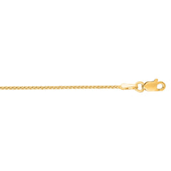 Yellow Gold Diamond Cut/ Textured Diamond Cut Round Wheat Necklace