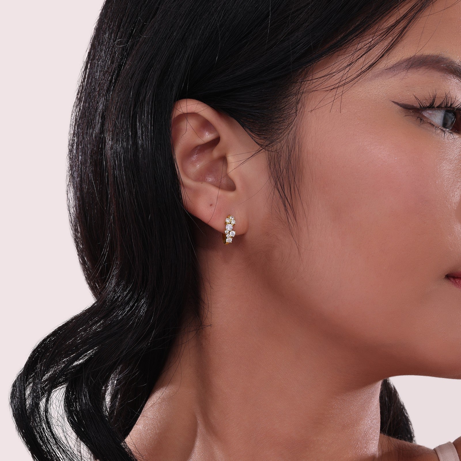 huggie-earrings-with-shiny-clusters