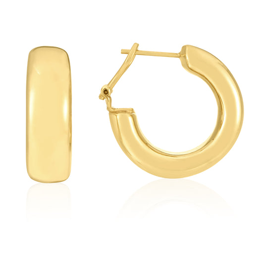 Yellow Gold Polished Omega Back Earring