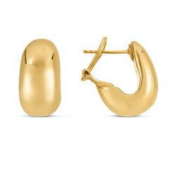 Yellow Gold Polished Omega Back Earring