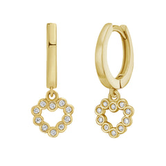 Yellow Gold Polished Petite Diamond Fashion Earring