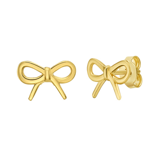 Yellow Gold Polished Darling Bows Earring