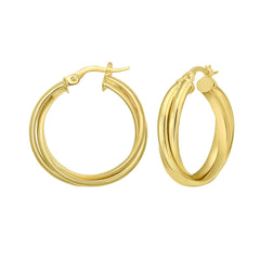 Yellow Gold Polished Trinity Collection Earring