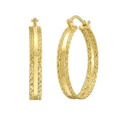 Yellow Gold Combination Sparkle Spring Earring