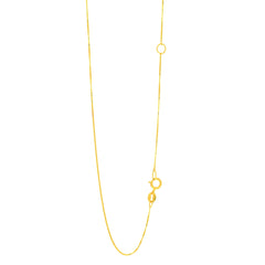 Yellow Gold Polished Extendable Classic Box Necklace