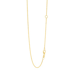 Yellow Gold Diamond Cut/ Textured Extendable Diamond Cut Cable Necklace