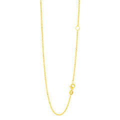 Yellow Gold Diamond Cut/ Textured Extendable Diamond Cut Cable Necklace