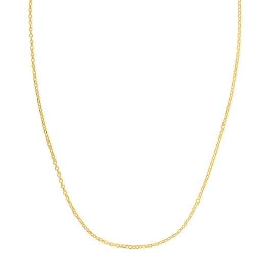 Yellow Gold Diamond Cut/ Textured Double Extendable Cable Basic Chain