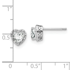 EM7400-WT-010-SSA Sterling Silver Rhodium-plated White Topaz and Diamond Earrings