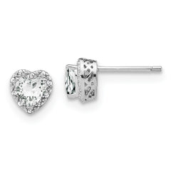 EM7400-WT-010-SSA Sterling Silver Rhodium-plated White Topaz and Diamond Earrings