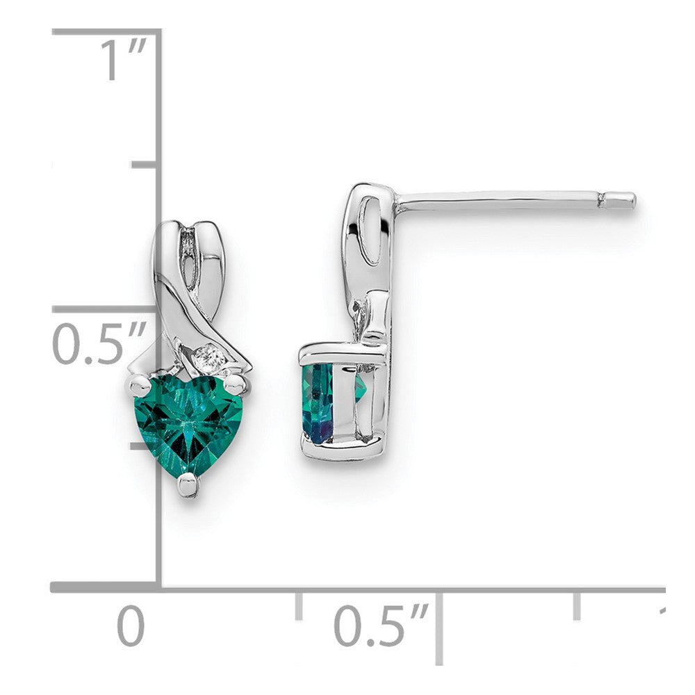 EM7401-CA-002-SSA Sterling Silver Rhodium-plated Created Alexandrite/Diamond Earrings