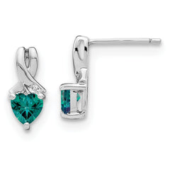 EM7401-CA-002-SSA Sterling Silver Rhodium-plated Created Alexandrite/Diamond Earrings
