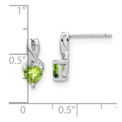 EM7401-PE-002-SSA Sterling Silver Rhodium-plated Peridot and Diamond Earrings