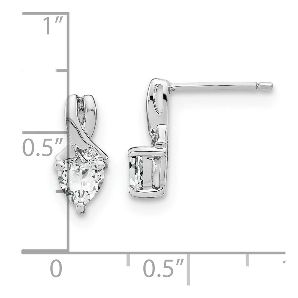 EM7401-WT-002-SSA Sterling Silver Rhodium-plated White Topaz and Diamond Earrings