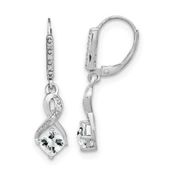 EM7402-WT-006-SSA Sterling Silver Rhodium-plated White Topaz and Diamond Earrings