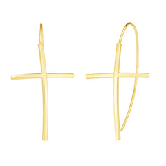 Yellow Gold Polished Religious Fashion Earring