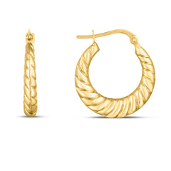 Yellow Gold Polished Back To Back & Light Weight Hoop Earring