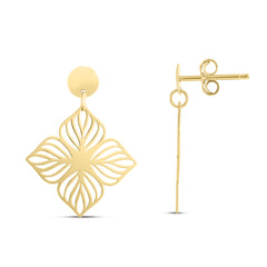 Yellow Gold Polished Trend Fashion Earring