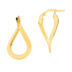 Yellow Gold Polished Freeform Earring