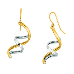 Two-tone Gold Polished Freeform Earring