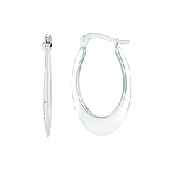 White Gold Polished Back To Back & Light Weight Hoop Earring