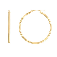Yellow Gold Polished Classic Polished Hoop Earring