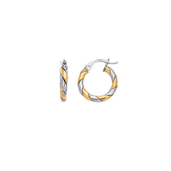 Two-tone Gold Polished Tonal Fashion Hoop Earring