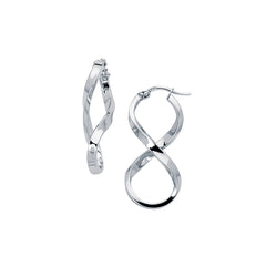 White Gold Polished Freeform Earring
