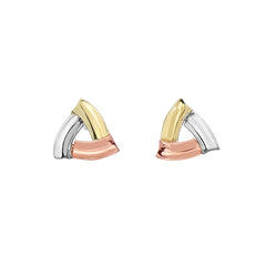 Tri-color Gold Polished Fashion Stud Earrings Earring