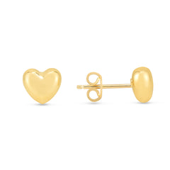Yellow Gold Polished Bold Hearts Earring