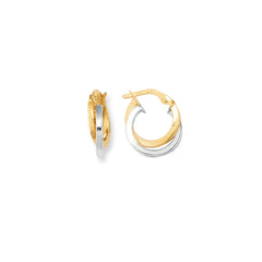 Two-tone Gold Polished Multi-row Hoop Earring