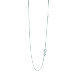 White Gold Polished Extendable Classic Box Necklace
