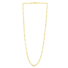 Yellow Gold Diamond Cut/ Textured Figaro Bracelet