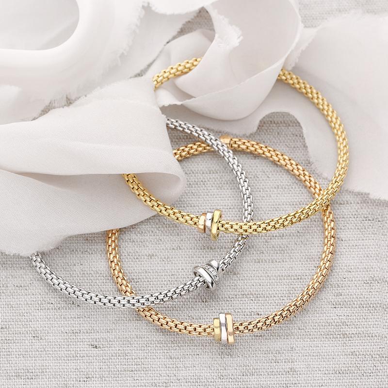 Fope Flex'it Prima 18ct Rose Gold Bracelet 74408BX_XX_R/XS