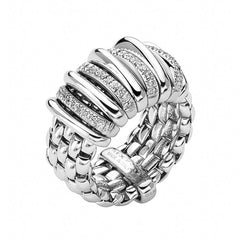 Fope Panorama 18ct White Gold 0.30ct Diamond Rondelle Ring 58804AX_BB_W/S