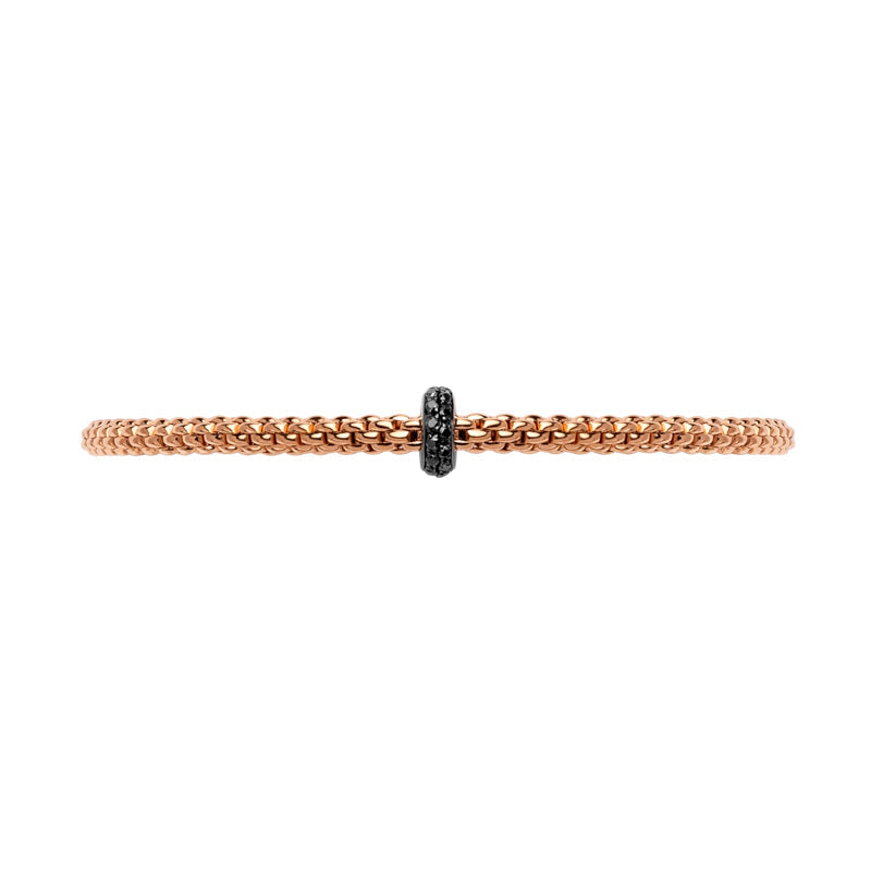 Fope Prima 18ct Rose Gold 0.20ct Black Diamond Bracelet 74508BX_BN_R_X1X_0XS