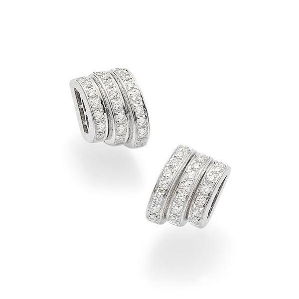 Fope Flex'It Prima 18ct White Gold Pave Diamond Stud Earrings 74408OX_PB_B_BBB_000