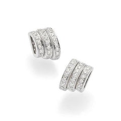 Fope Flex'It Prima 18ct White Gold Pave Diamond Stud Earrings 74408OX_PB_B_BBB_000