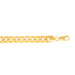 Yellow Gold Polished Semi-solid Miami Cuban Bracelet