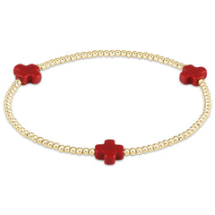 Enewton Signature Cross Gold Pattern 2mm Bead Bracelet BSCGP2T